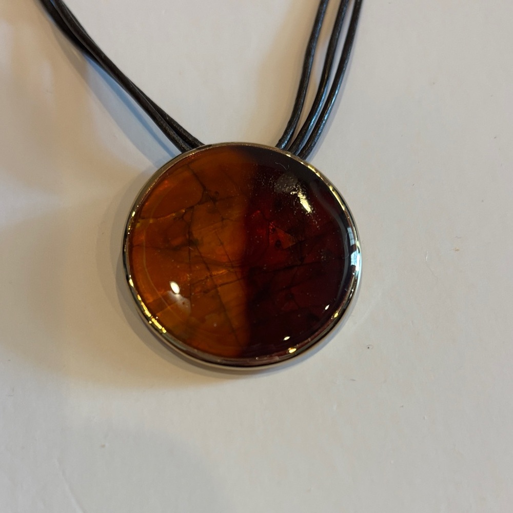 Brown and Gold Pendant Necklace